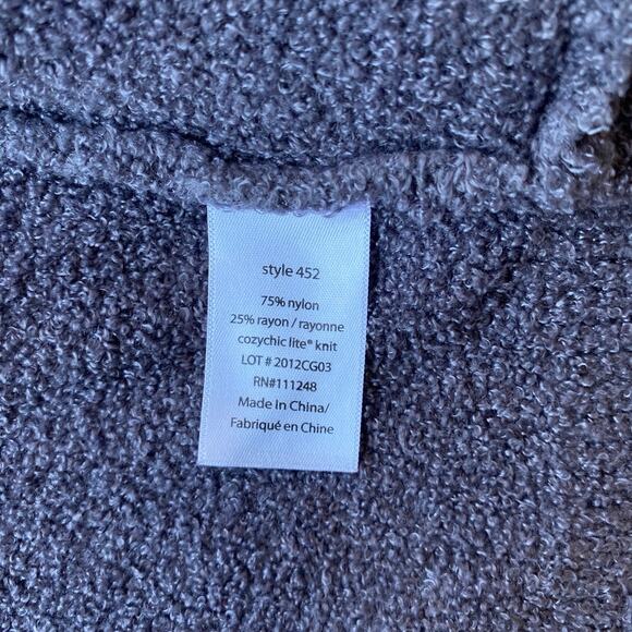 Barefoot Dreams Cozychic Lite Circle Cardigan Gray L/XL Soft Open Front Sweater - Picture 9 of 10